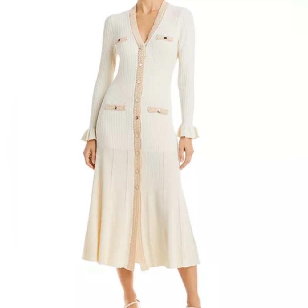 Sandro Cream Midi Dress - Picture 3 of 7